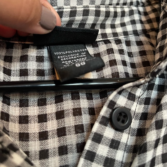 Torrid Sheer Checkered Ruffle Button Down - Picture 8 of 8